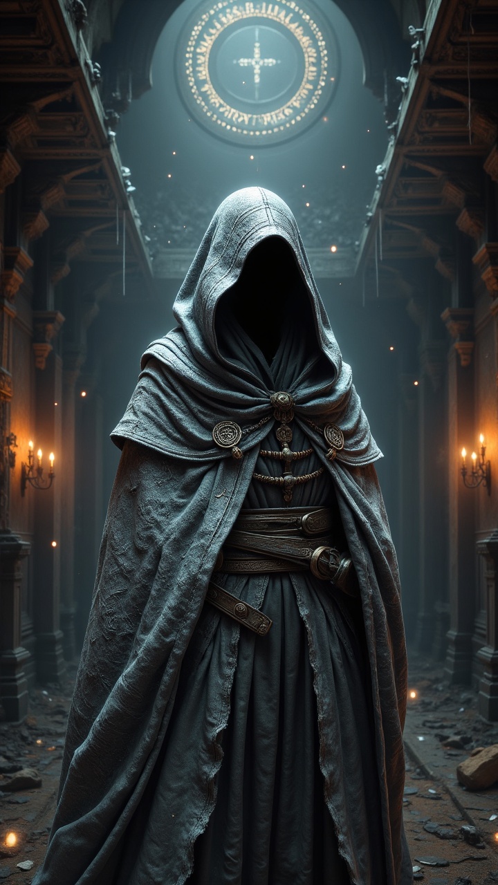 A cloak,  with shimmering silver scales and intricate patterns,  hangs from the ceiling of a dimly lit room. The air is th...
