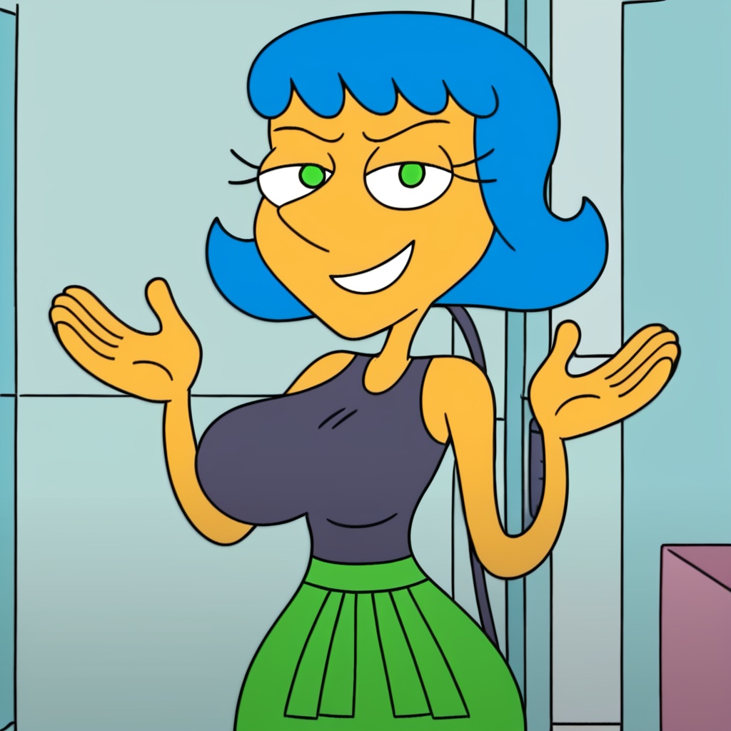 1girl,  Leslie,  blue hair on Tensor.Art