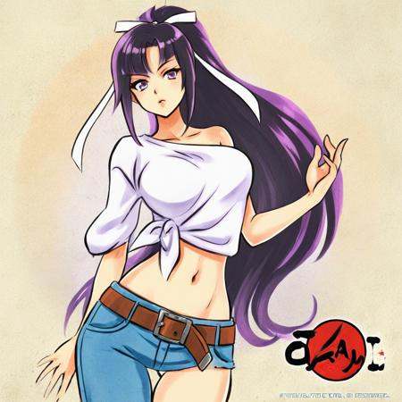 okami_illustration_artstyle,  1girl,  solo on Tensor.Art