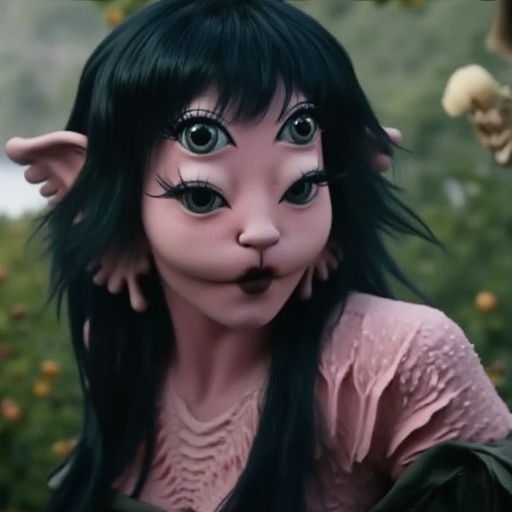Four eyes,  multiple eyes,  black hair on Tensor.Art