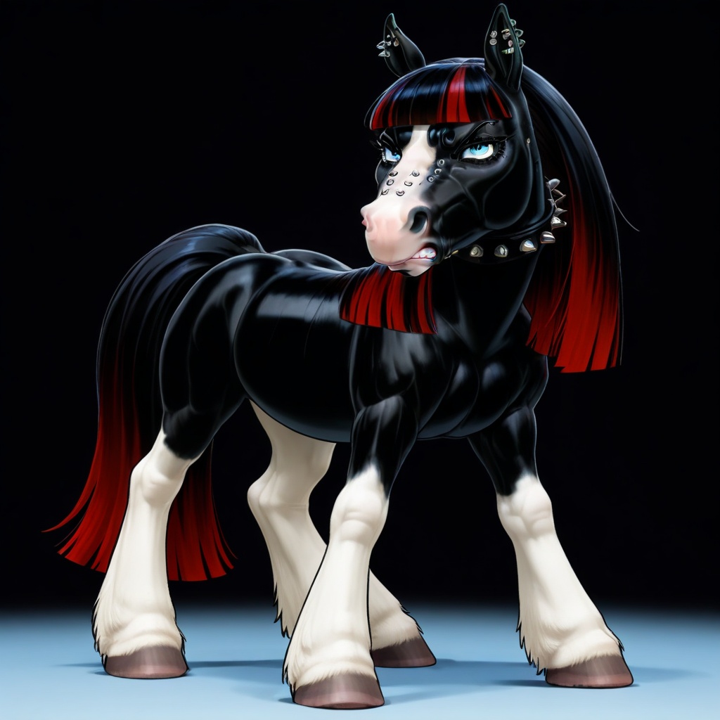 jet,  1horse,  female feral on Tensor.Art