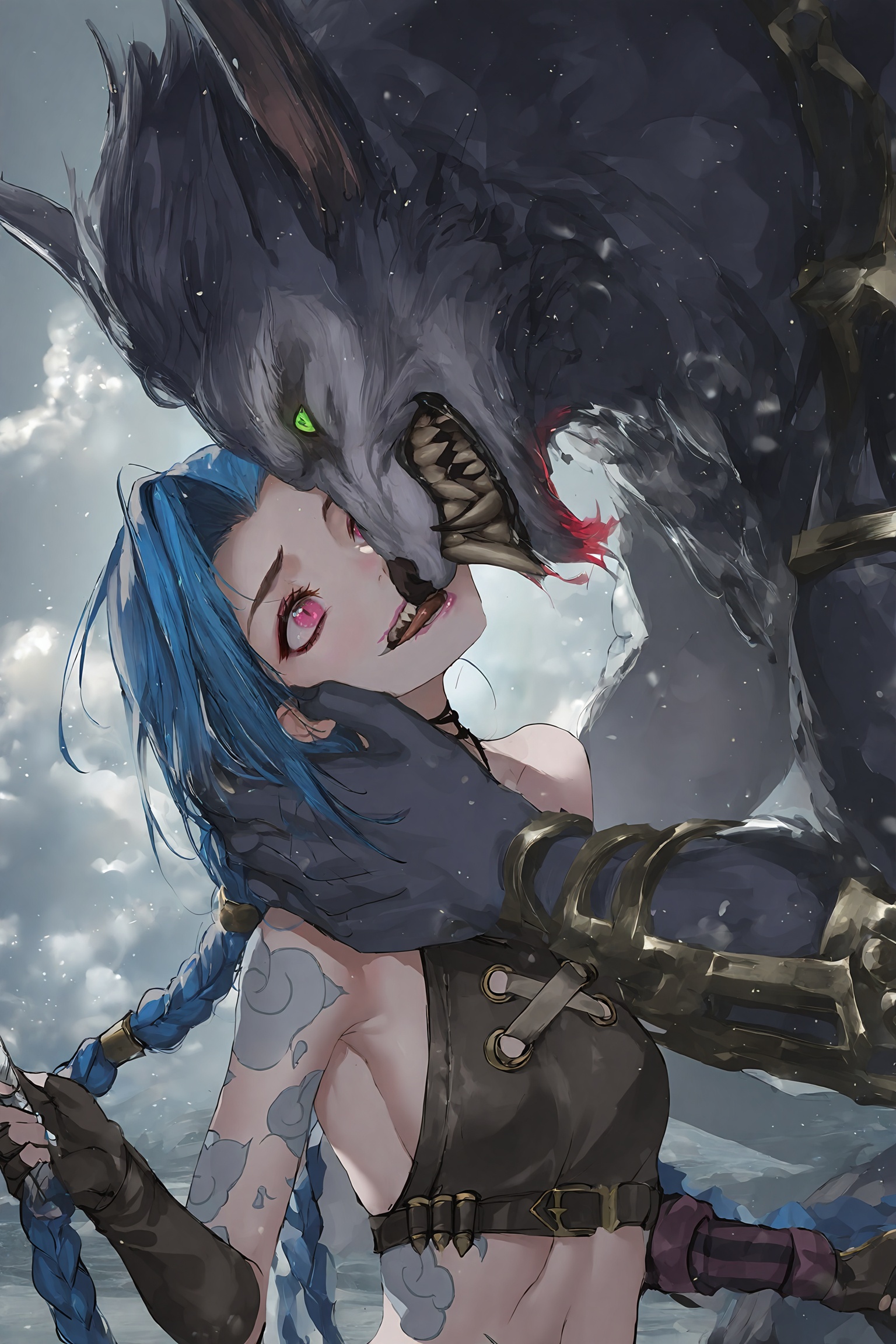 1boy,  1girl,  jinx \(league of legends\) on Tensor.Art