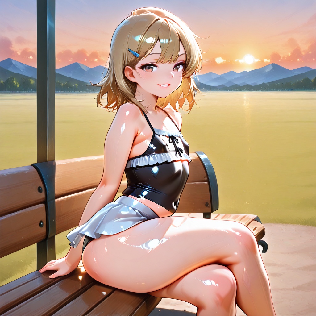 white shirt,  micro bikini,  white skirt on Tensor.Art