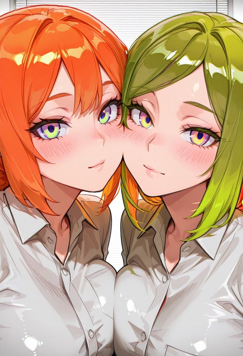 glossy_gold_style,  best quality,  2girls on Tensor.Art
