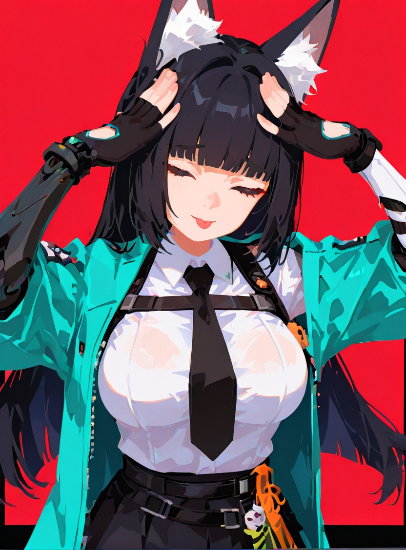 hEtoBlehMeme,  closed eyes,  tongue out on Tensor.Art