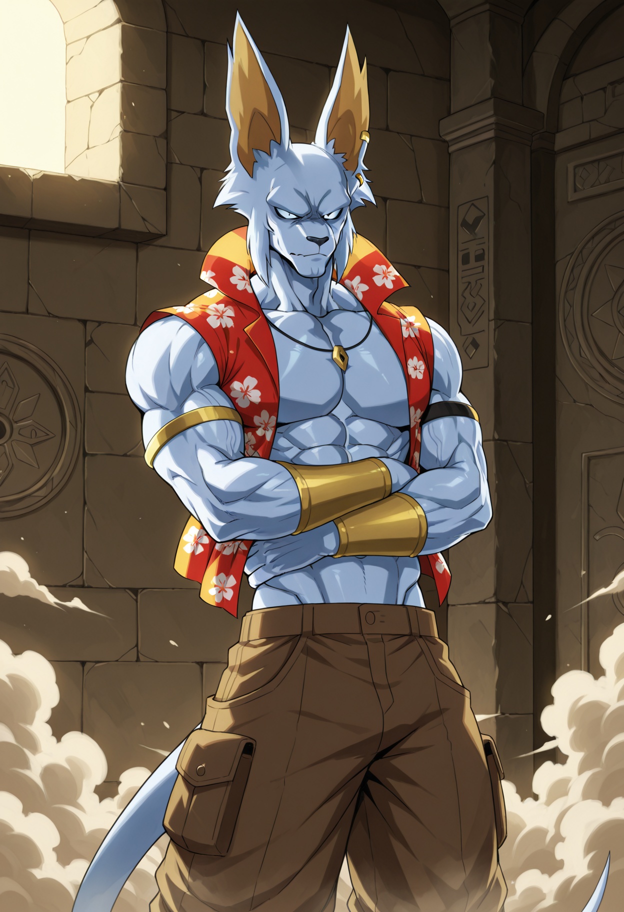 db_whirus,  hawaiian shirt,  cargo shorts on Tensor.Art