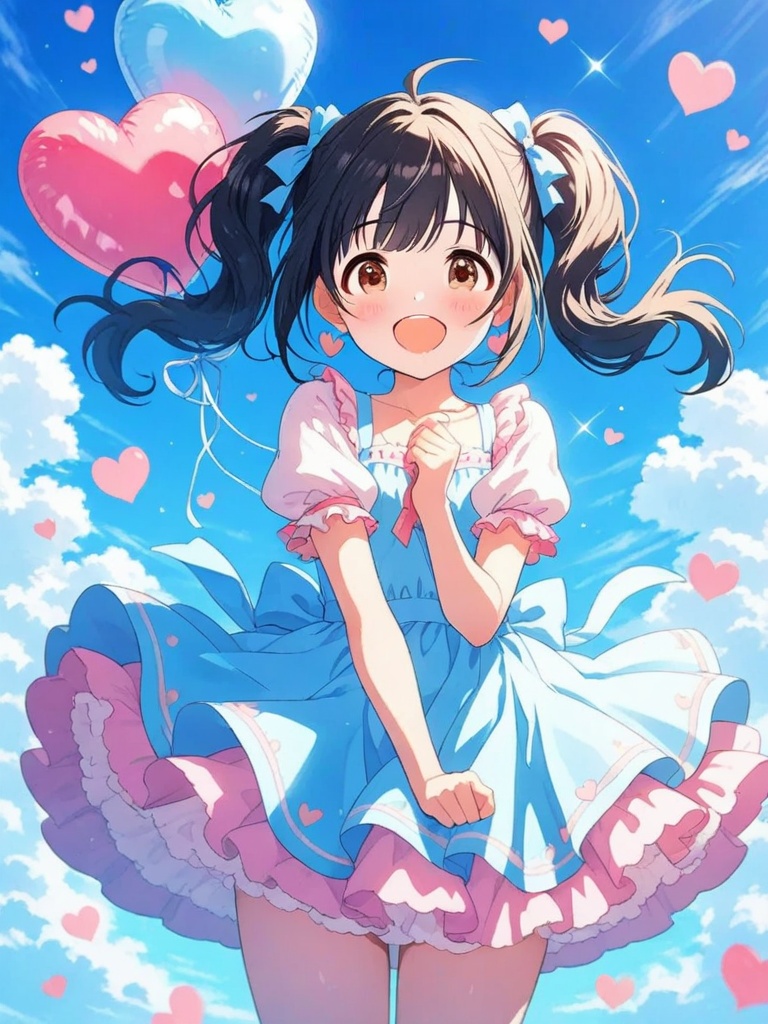 vbang anm1,  anime girl,  blue hair on Tensor.Art