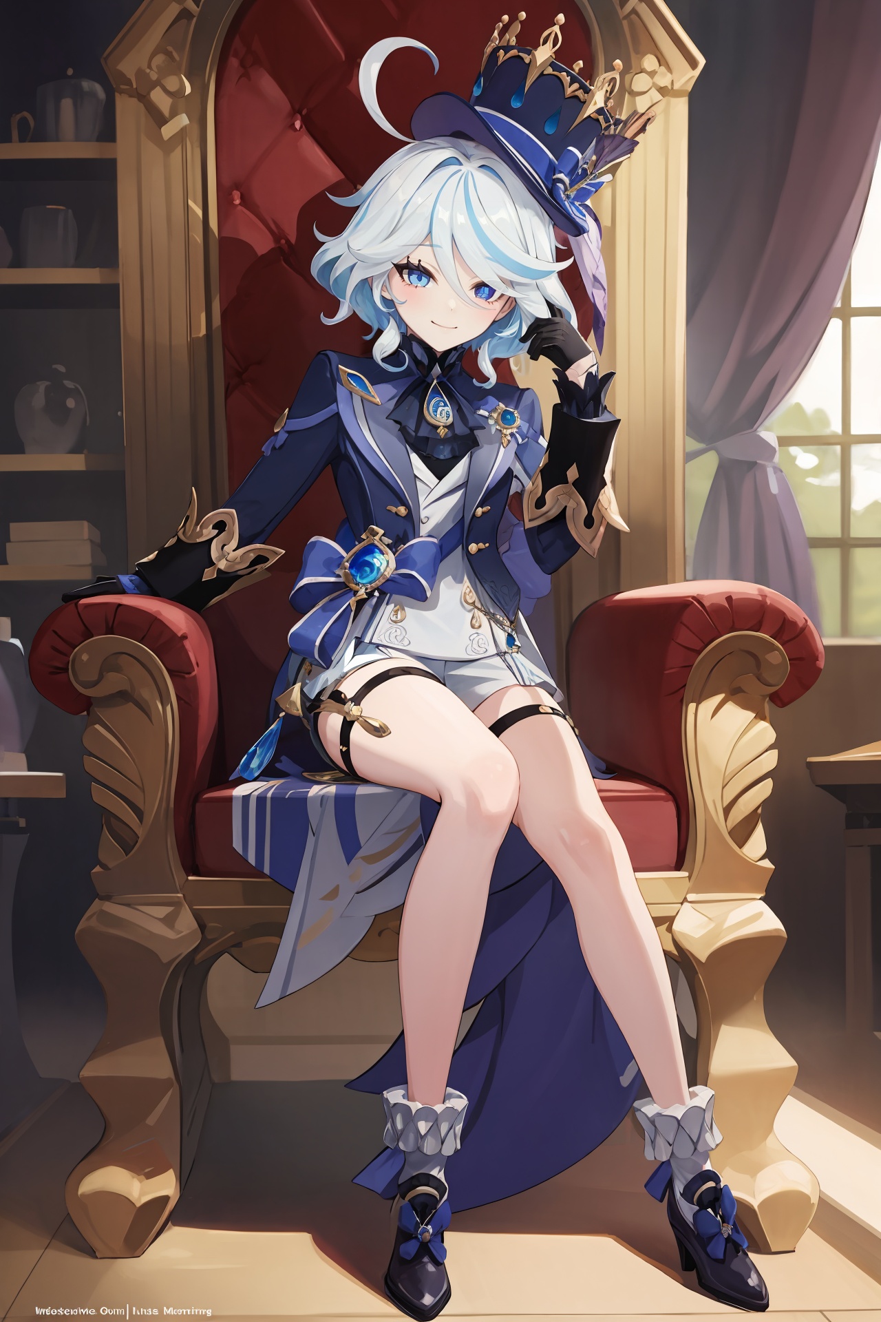 1girl,  furina \(genshin impact\),  short hair on Tensor.Art