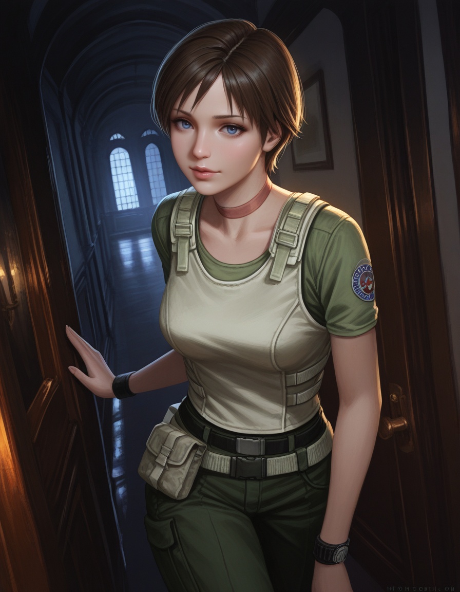 rebecca chambers,  1girl,  blue eyes on Tensor.Art