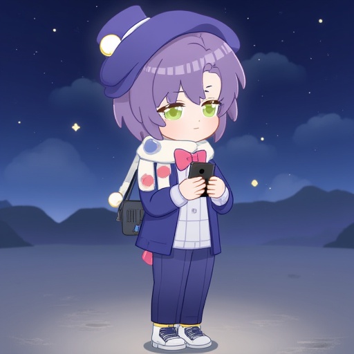 smartphone,  scarf,  green eyes on Tensor.Art