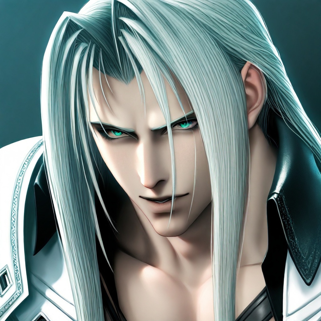 sephiroth-1male focus,  anime screencap,  masterpiece on Tensor.Art