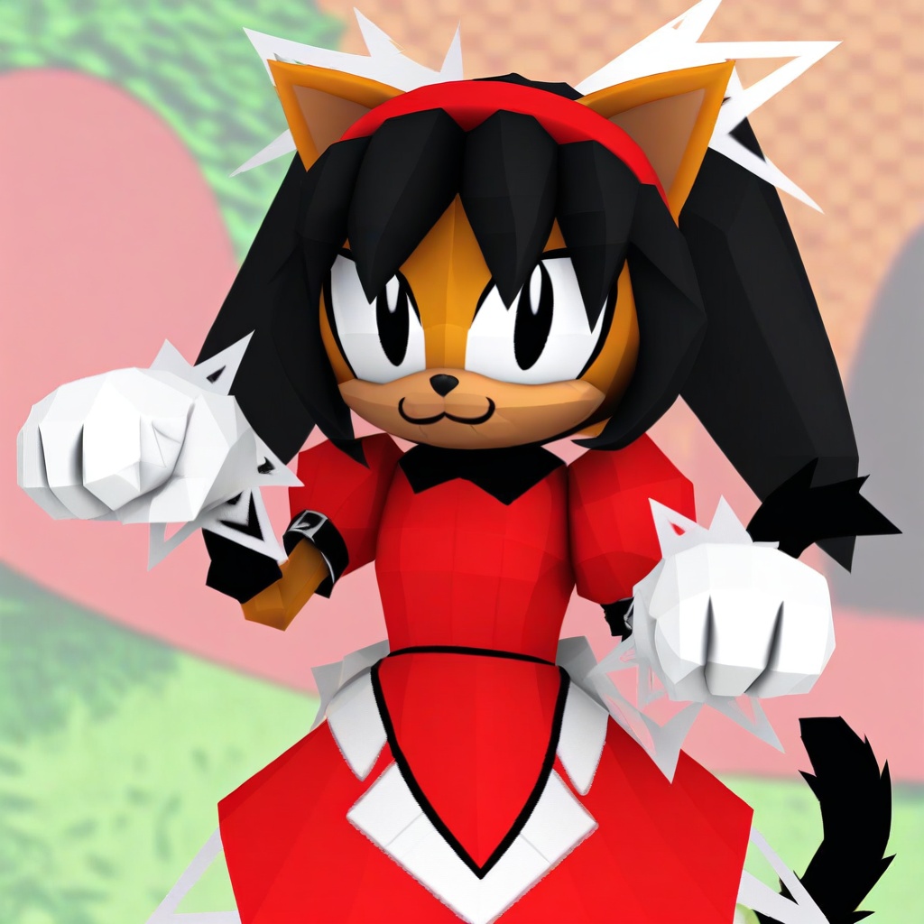 white hairpiece,  black eyes,  red dress on Tensor.Art