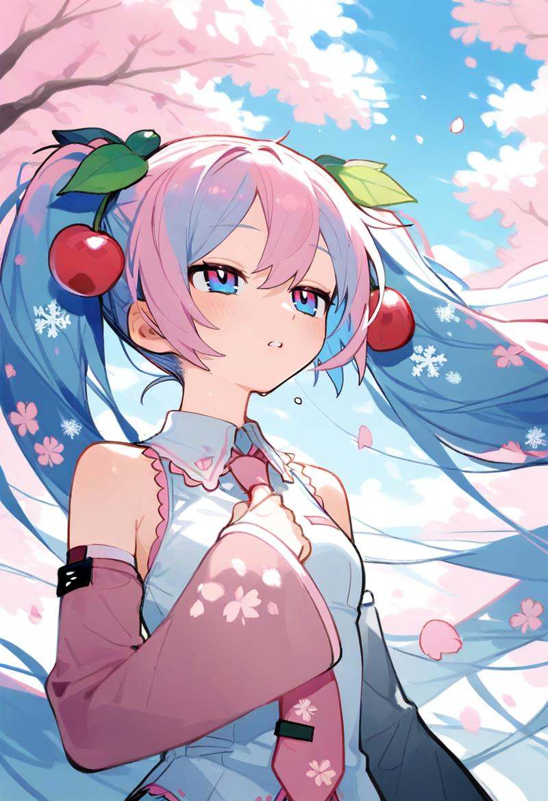 1girl,  hatsune miku,  sakura miku on Tensor.Art