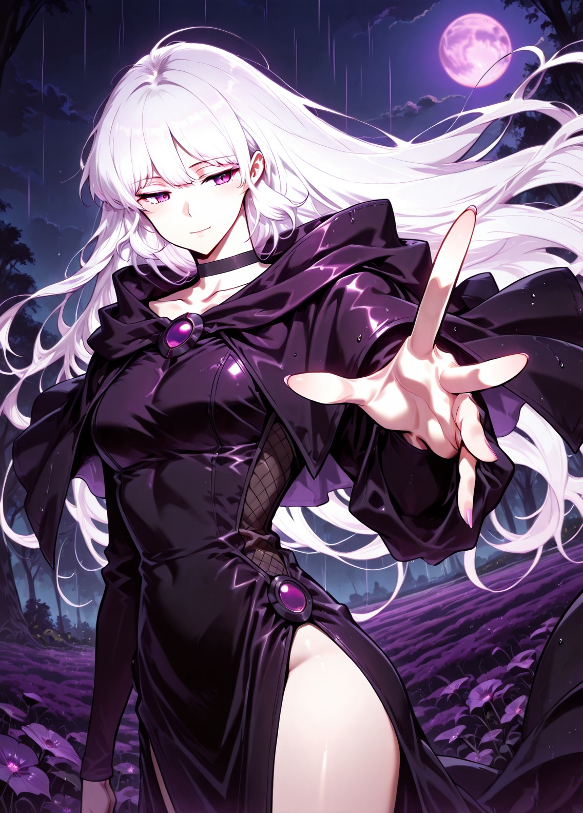 1 girl,  solo,  purple eyes on Tensor.Art