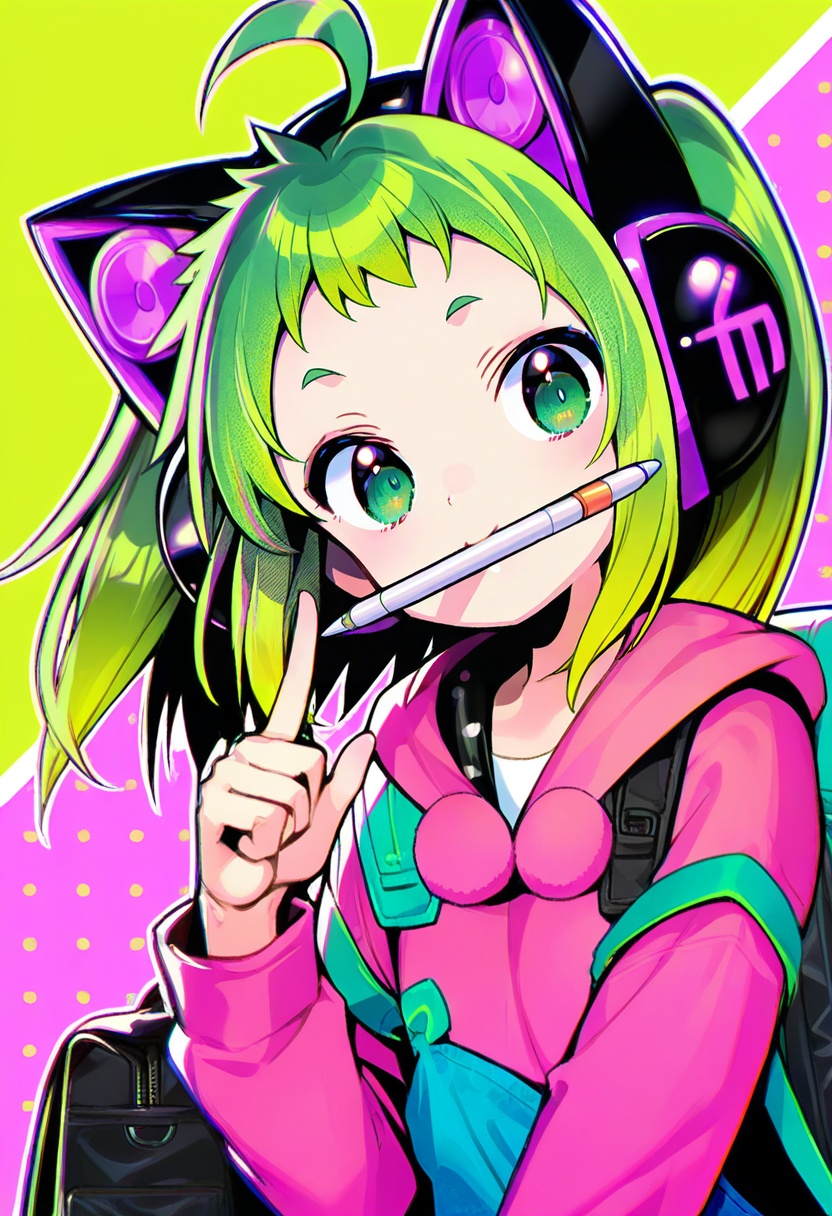 1girl,  animal ear headphones,  solo on Tensor.Art