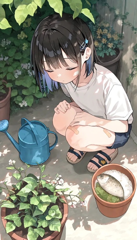 1girl,  bandaid,  closed eyes on Tensor.Art