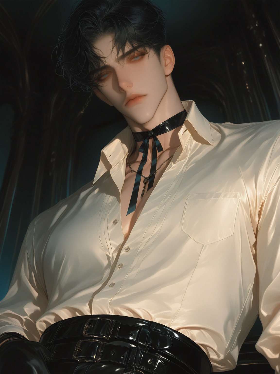 1boy,  shirt,  gloves on Tensor.Art