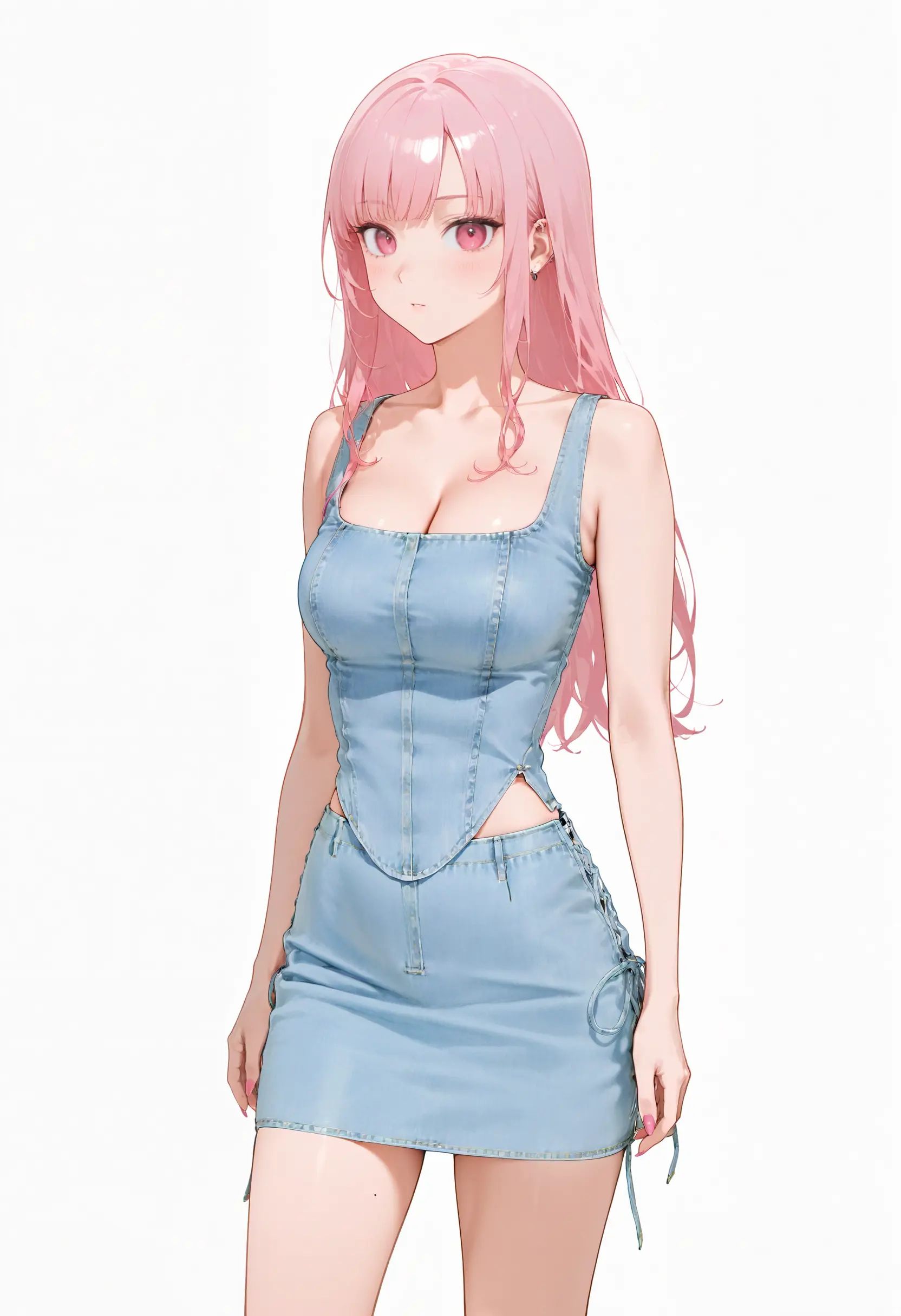 1girl,  solo,  denim skirt on Tensor.Art