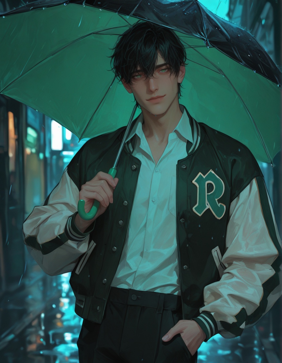 1boy,  black_hair,  black_jacket on Tensor.Art