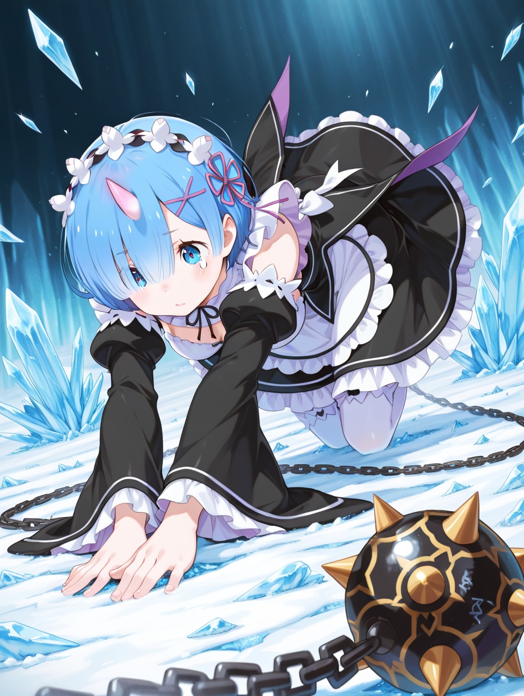 rem(re_zero),  maid_uniform,  morning_star_flail on Tensor.Art