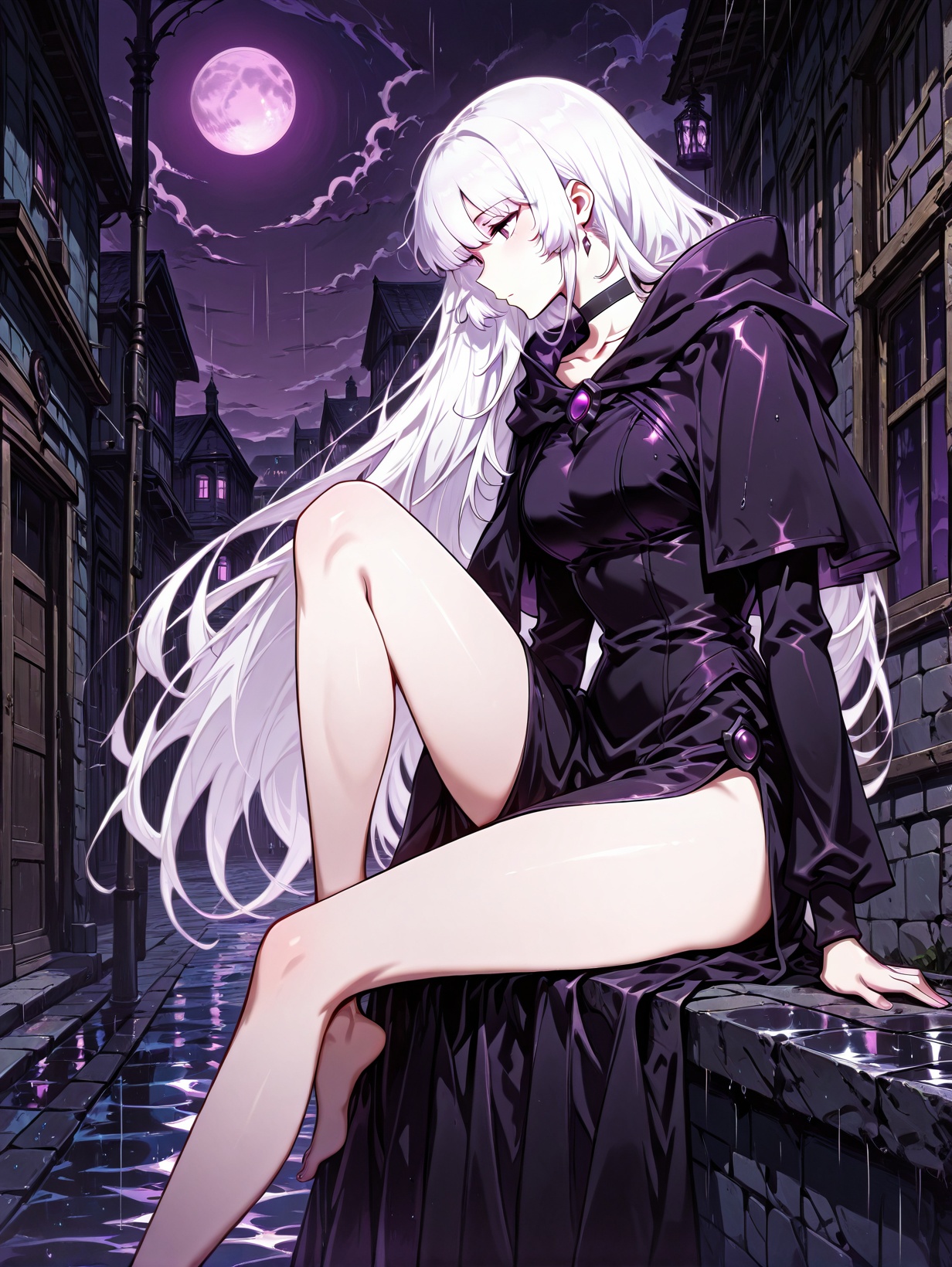 1 girl,  solo,  purple eyes on Tensor.Art