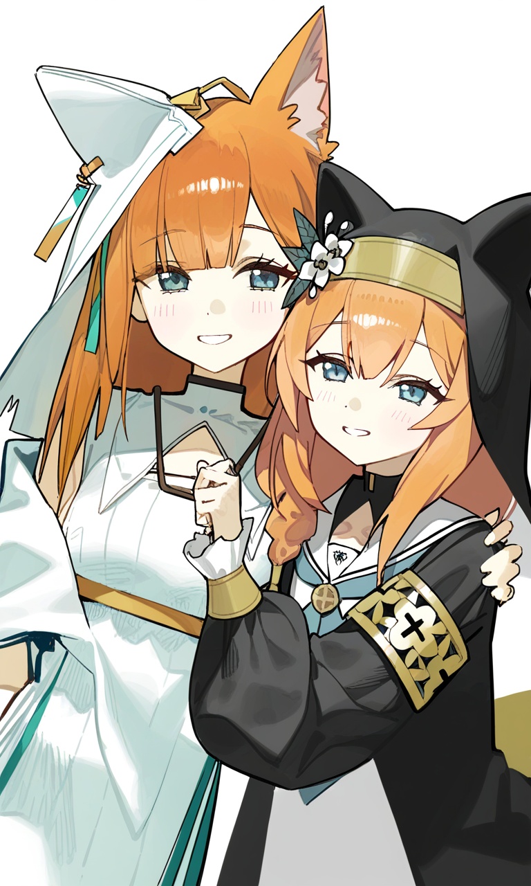 2girls,  papyrus \(arknights\),  mari \(blue archive\) on Tensor.Art