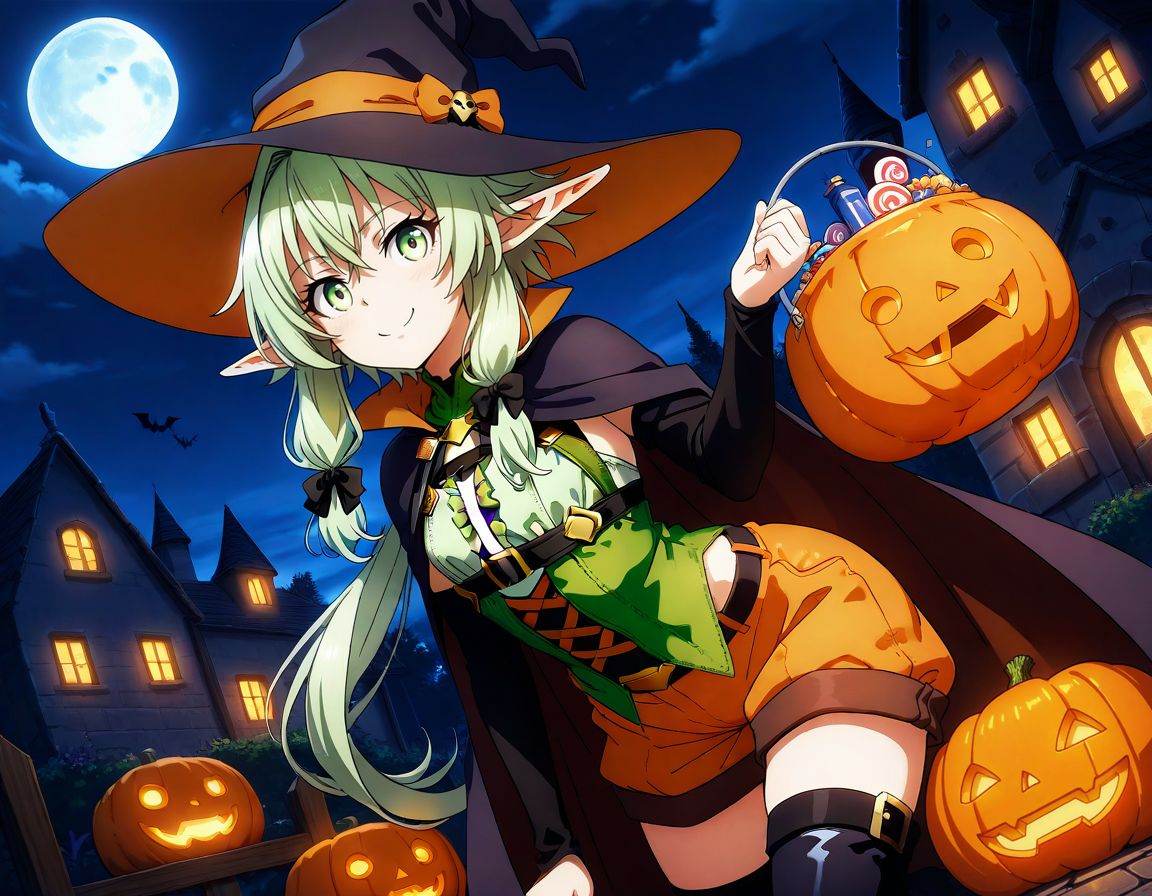 high elf archer \(goblin slayer!\),  halloween costume,  smile on Tensor.Art