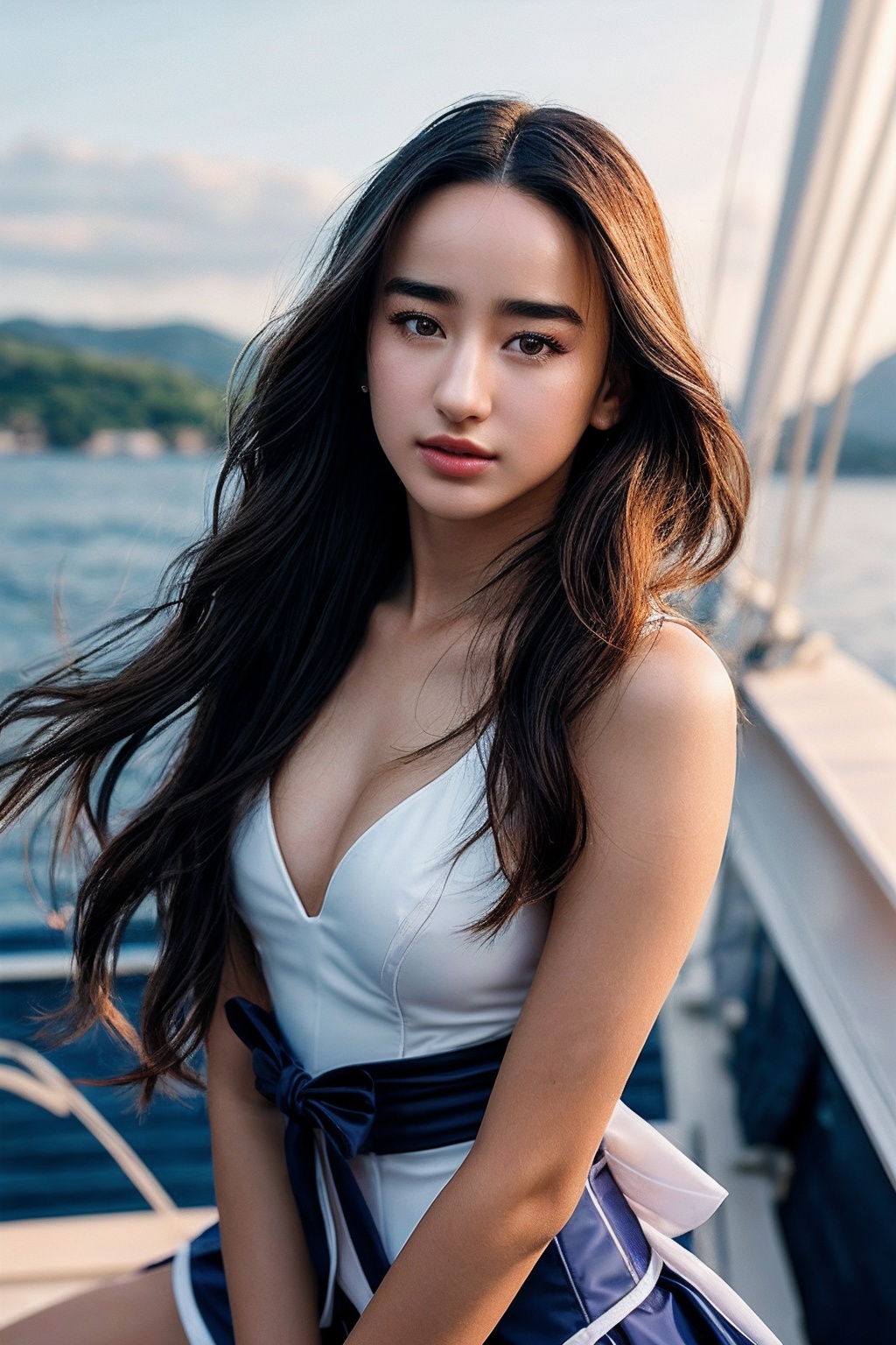 VandaM_SoloTI_v1,  Dressed in Nautical Elegance (sexy sailor attire), on Tensor.Art