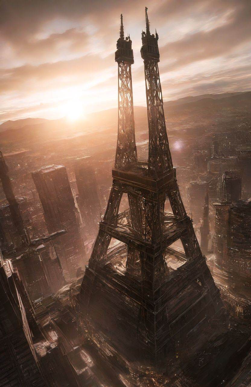 Concept art,  landscape of a Enchanted Tundra,  from inside a Tribal The Eiffel Tower on Tensor.Art