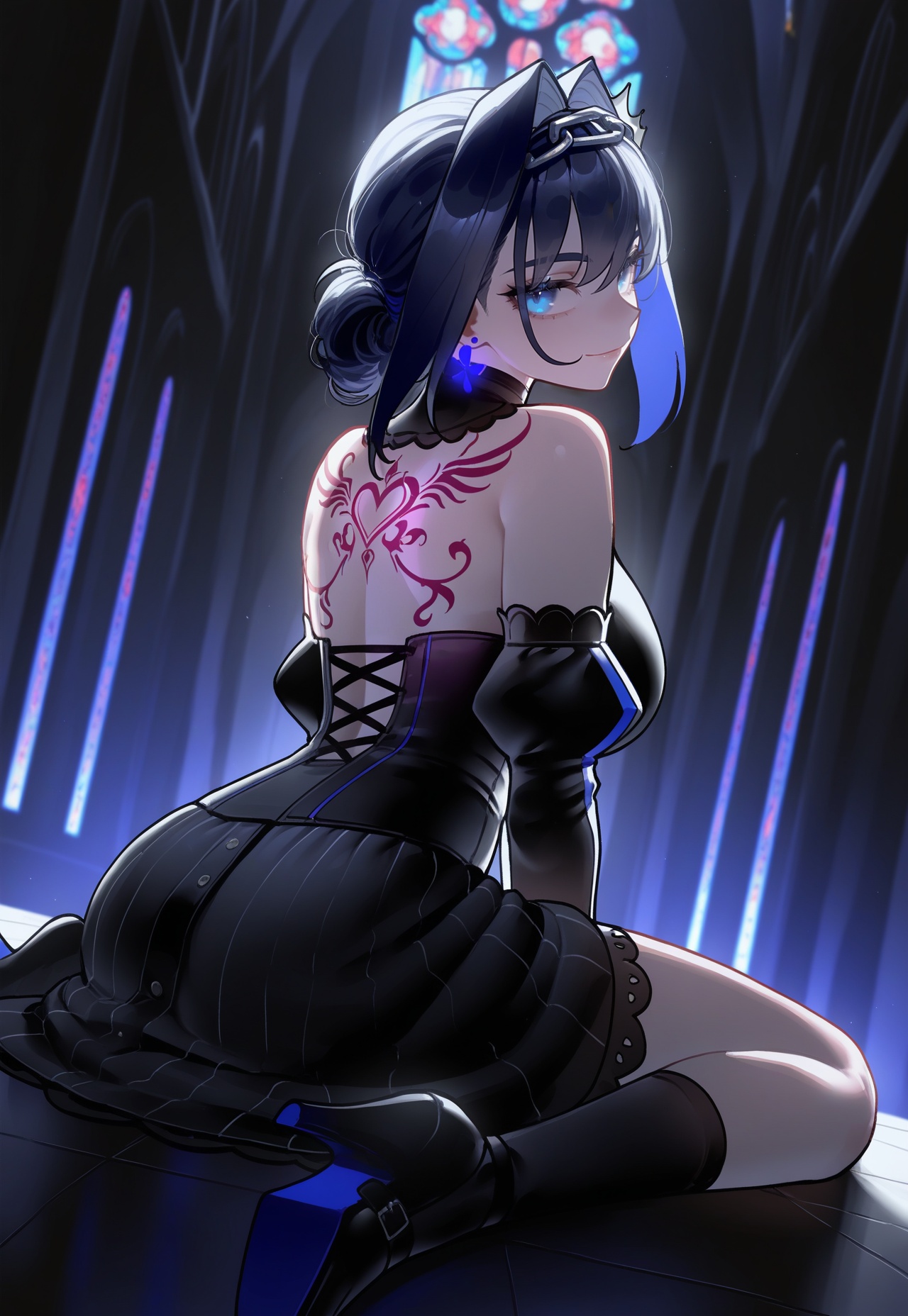from behind,  alternate costume,  artist:nyantcha:0.5 on Tensor.Art