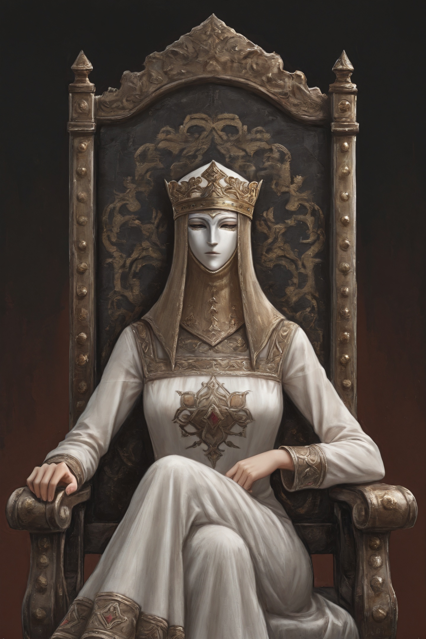 1girl,  white dress,  white mask on Tensor.Art