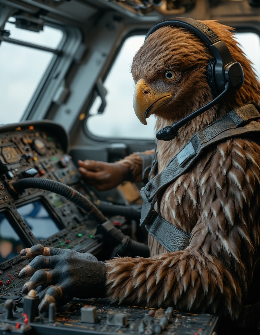 eagle working as a pilot on Tensor.Art
