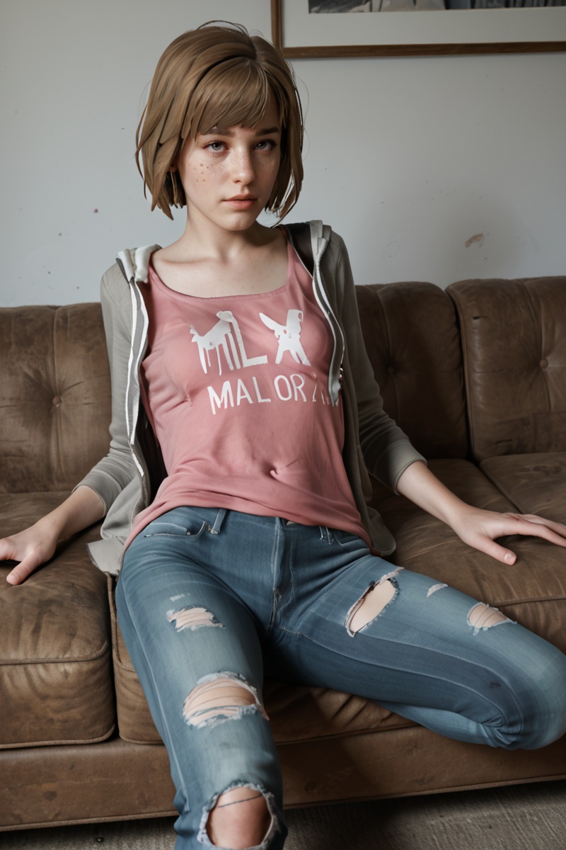 maxcaulfield101 freckled on a sofa ripped clothes score_9,  score_8_up,  score_8 on Tensor.Art