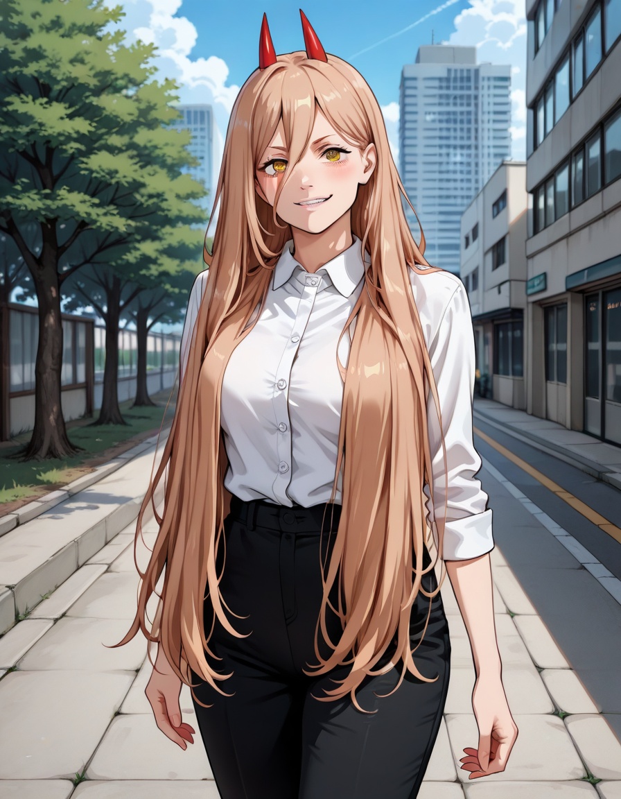 power,  chainsaw man,  smile on Tensor.Art