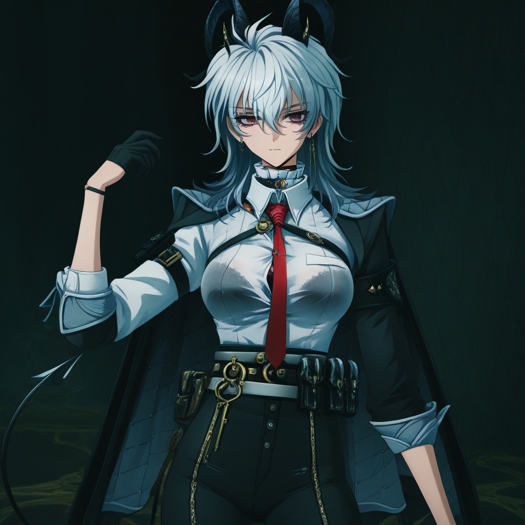 zani_ww,  red eyes,  white hair on Tensor.Art