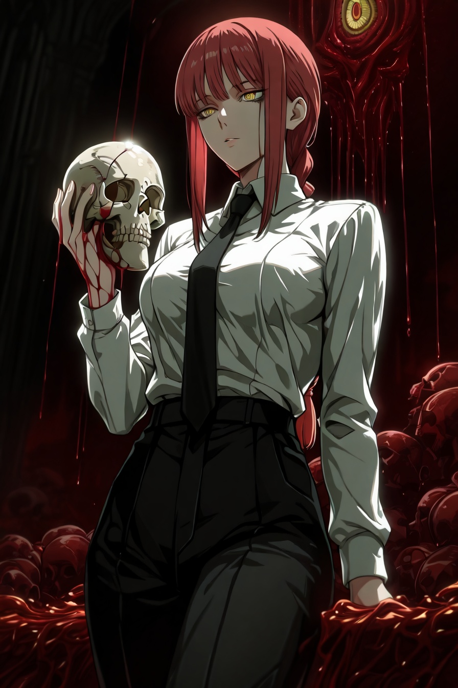 makima,  red hair,  long hair on Tensor.Art