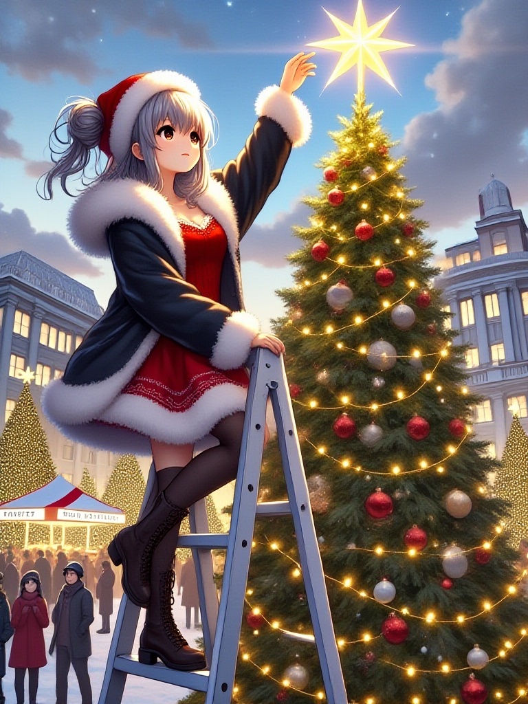 masterpiece,  best quality,  christmas tree with festive lights on Tensor.Art