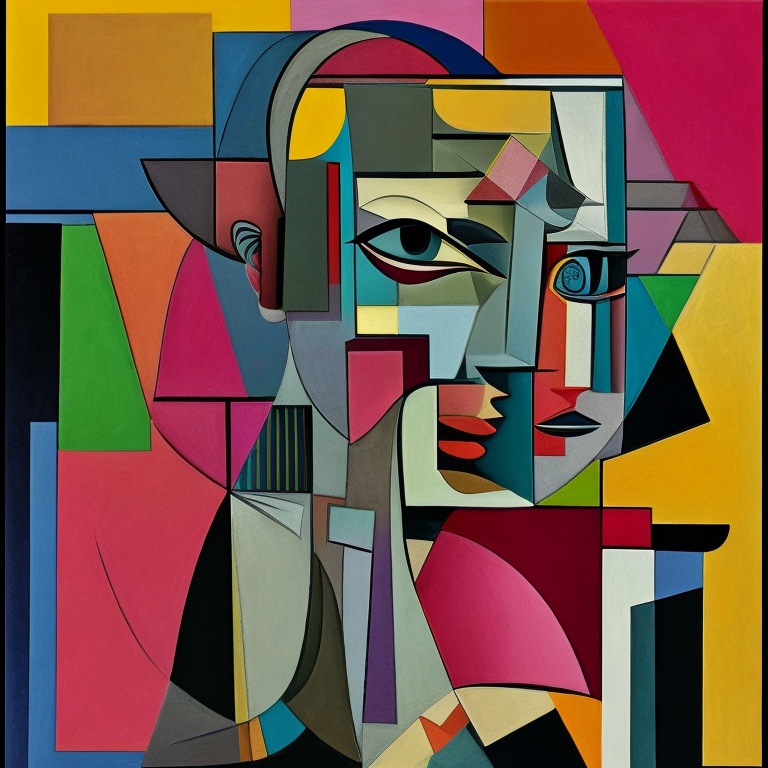 Picasso style . Cubist,  geometric,  abstract on Tensor.Art