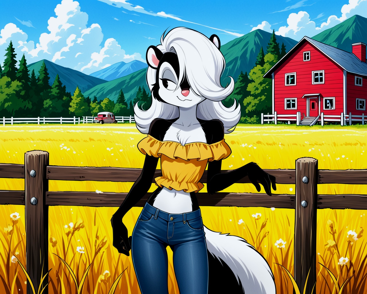 Cute female ,  furry,  Skunk on Tensor.Art
