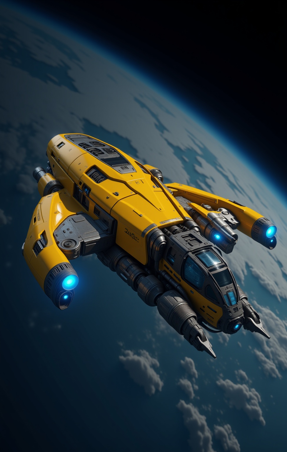 Interstellar_Scifi,  Interstellar_Scifi,  This is a high-resolution CGI rendering of a futuristic spacecraft in outer spac...