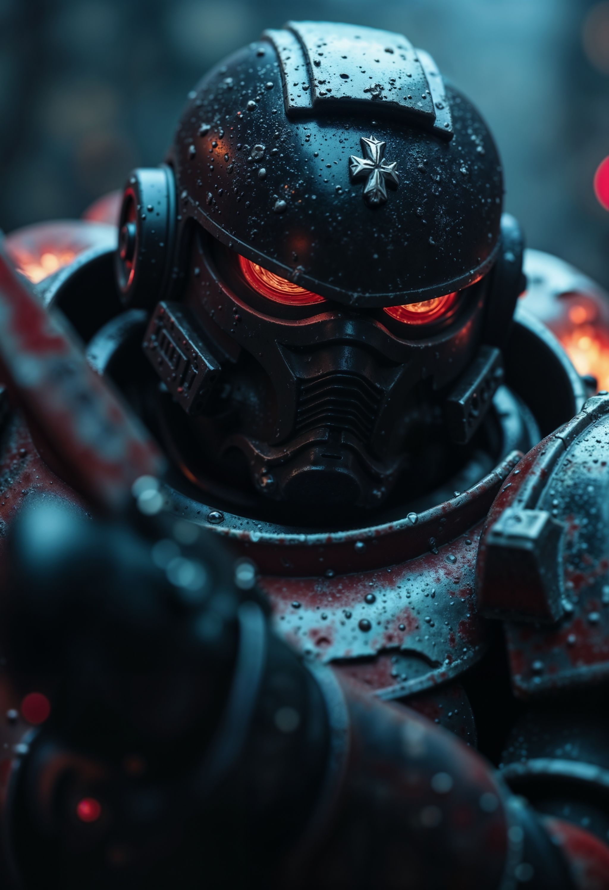 cinematic film still,  close up,  BlackT40k holding a combat knife on Tensor.Art