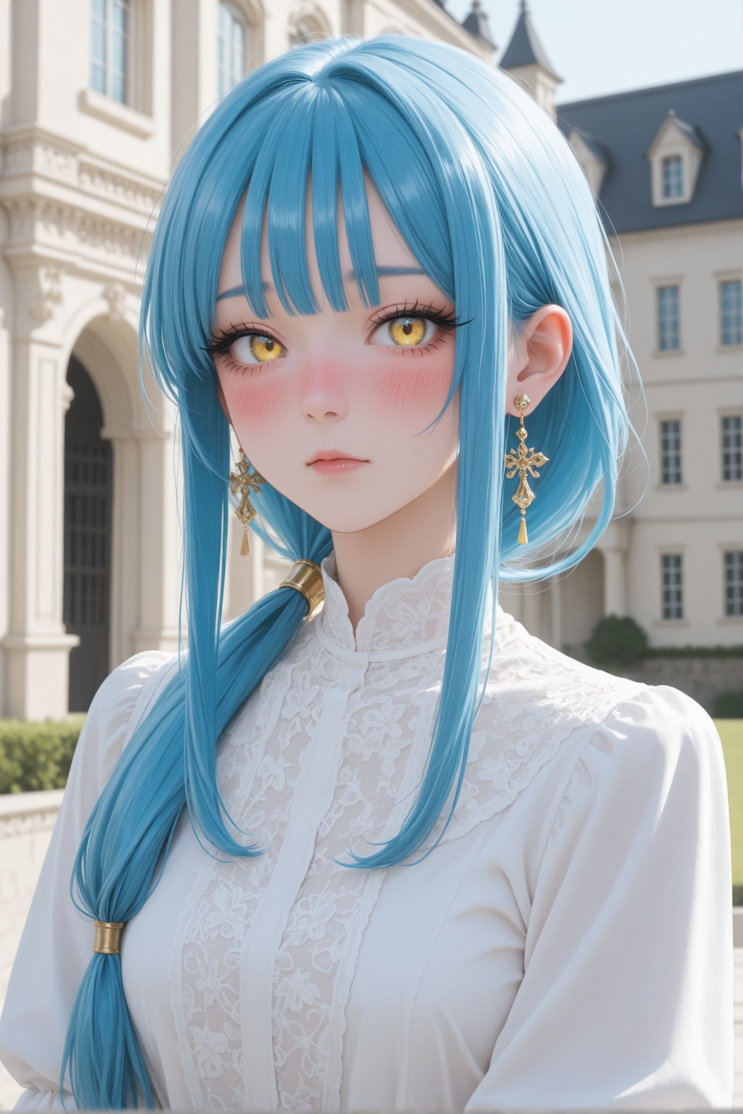 1girl,  solo,  blue hair on Tensor.Art