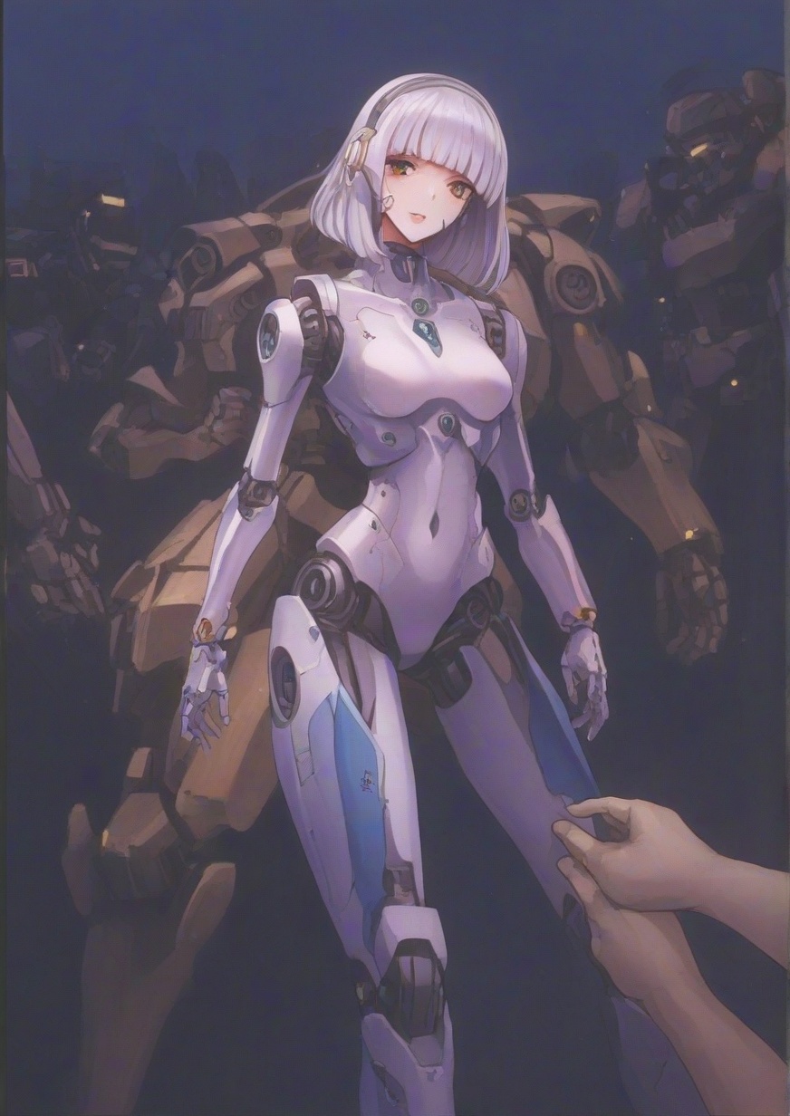 1girl,autobot, insignia, mecha, mecha musume, 1980s (style), multiple boys, retro artstyle, robot girl, sexually suggestive, solo focus, usb<lora:海凪コウ_koh-minagi:1> zPDXL3