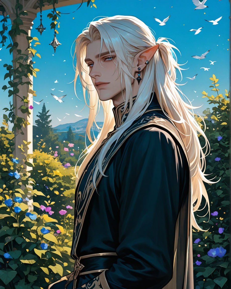 male focus,  solo,  mature on Tensor.Art