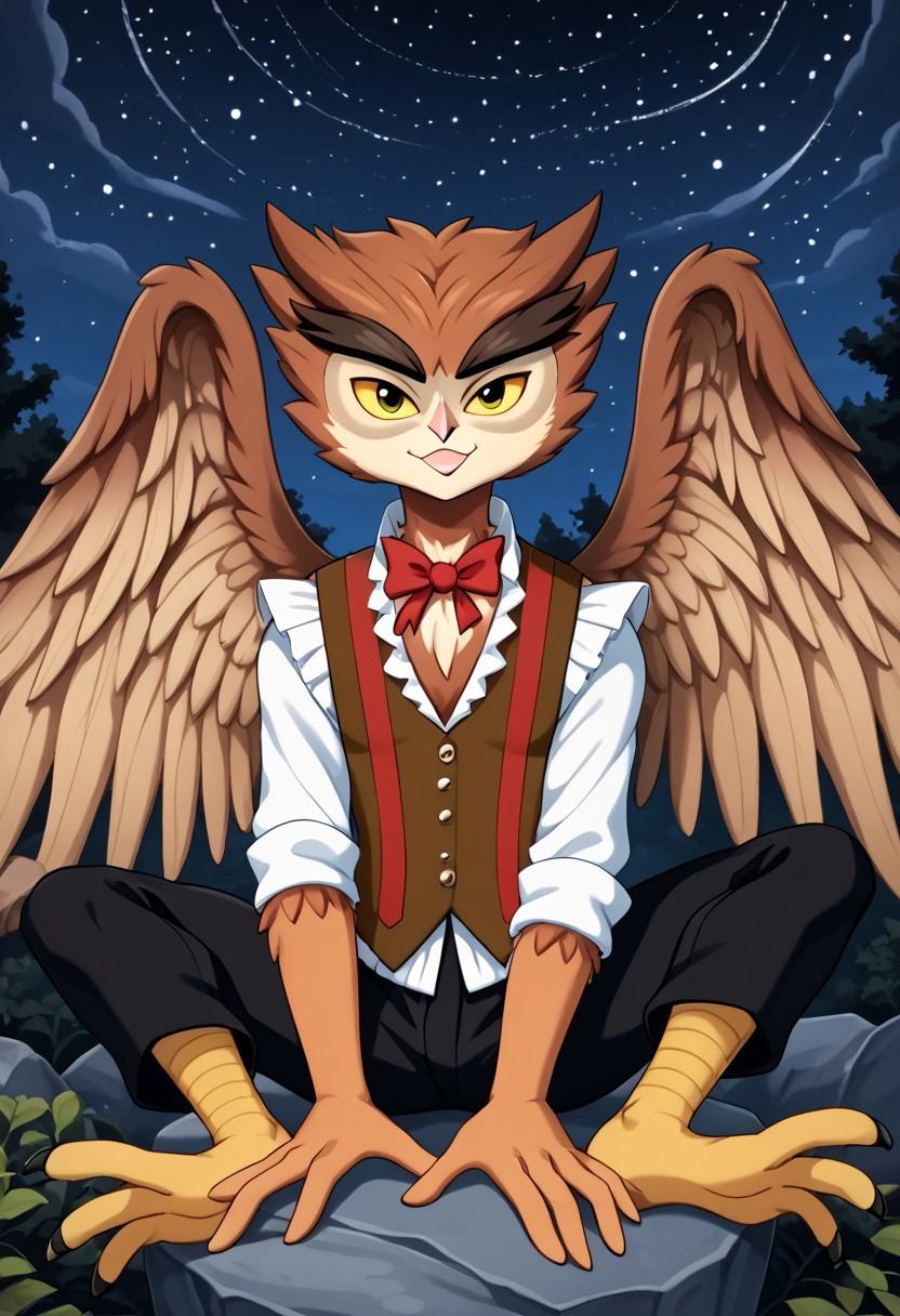 high definition herneval,  feathered,  wings on Tensor.Art