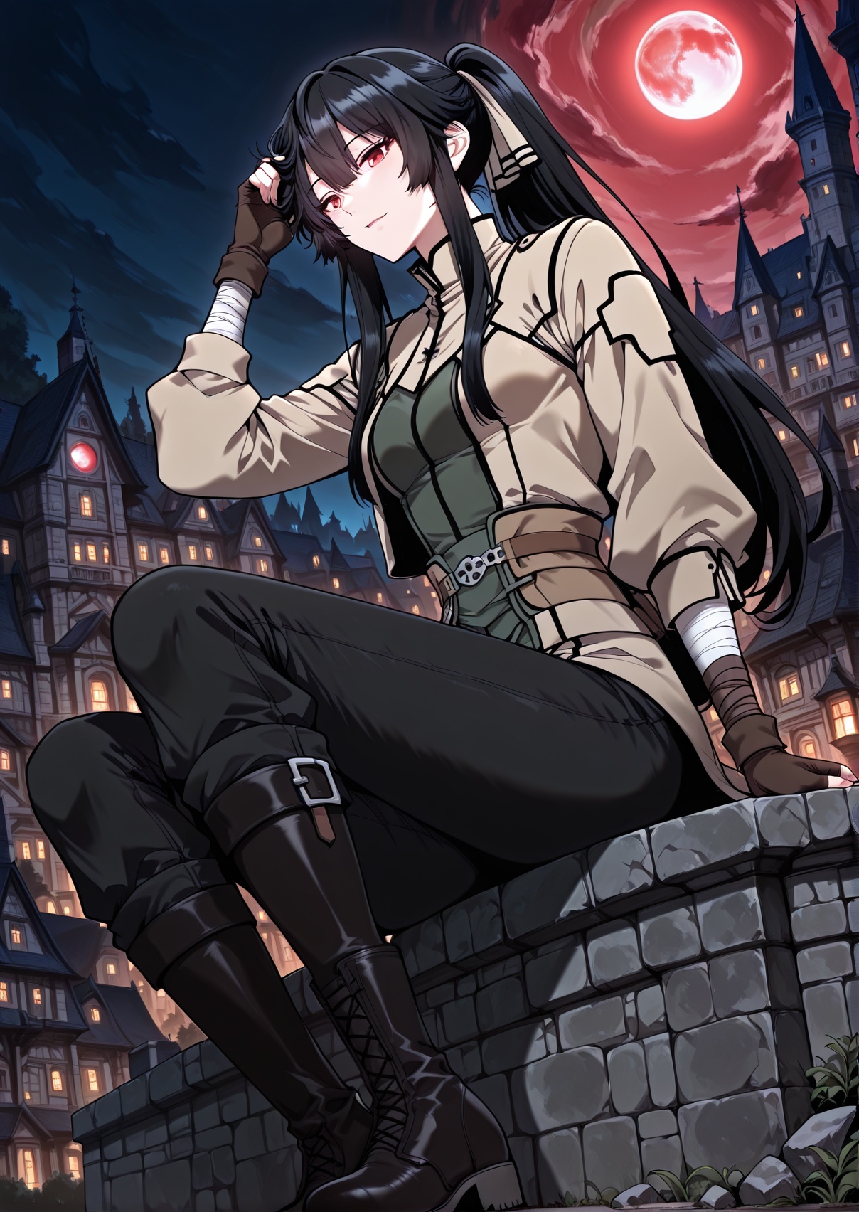 1 girls,  solo,  red eyes on Tensor.Art