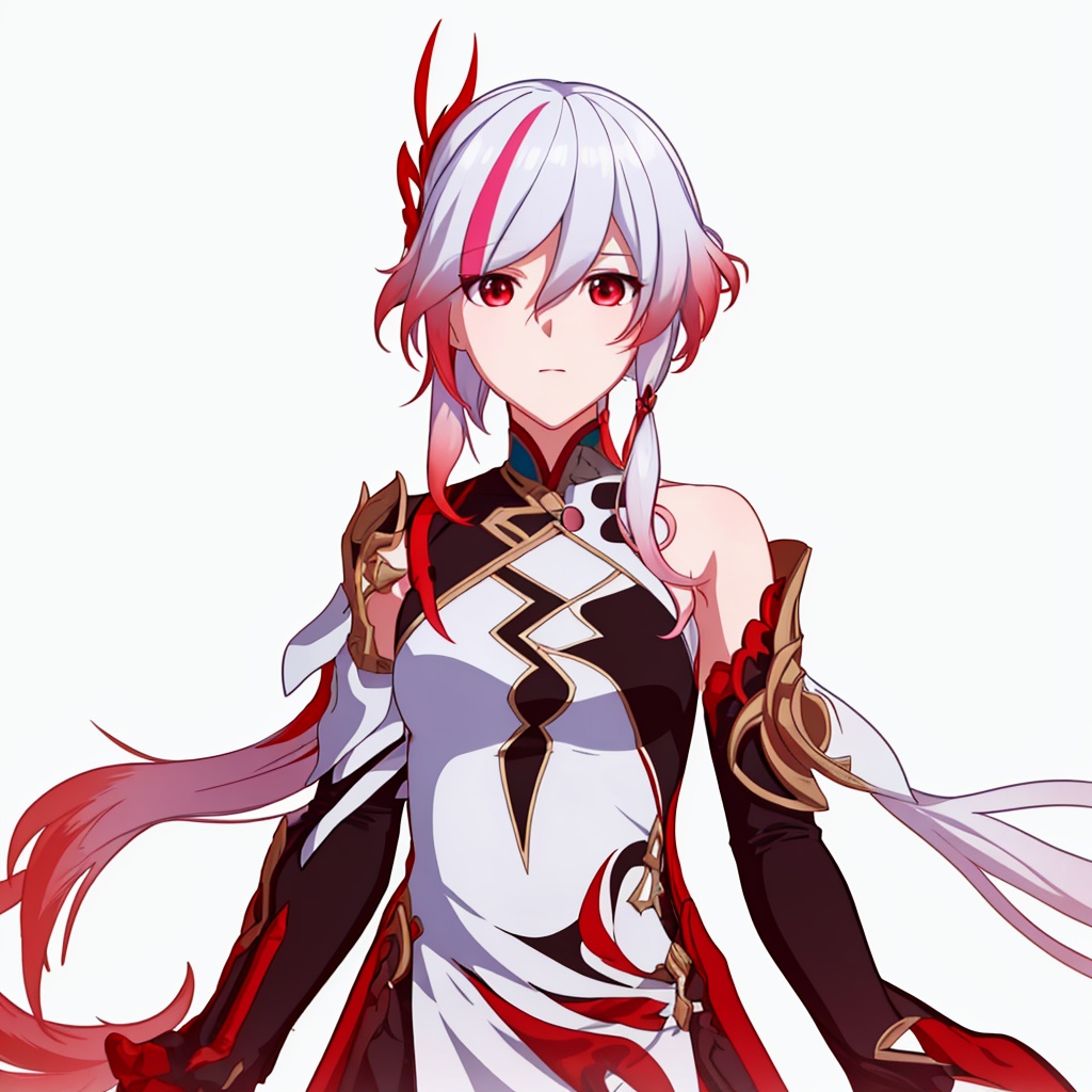 hair_between_eyes, pink_hair, white_hair, multicolored_hair, red_hair, red_eyes, fu_hua, solo<lora:符华-崩三-炽翎:0.8>