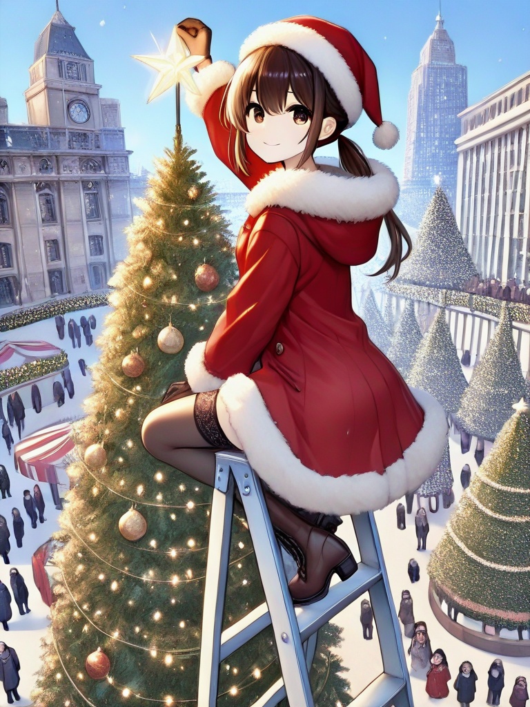 masterpiece,  best quality,  christmas tree with festive lights on Tensor.Art
