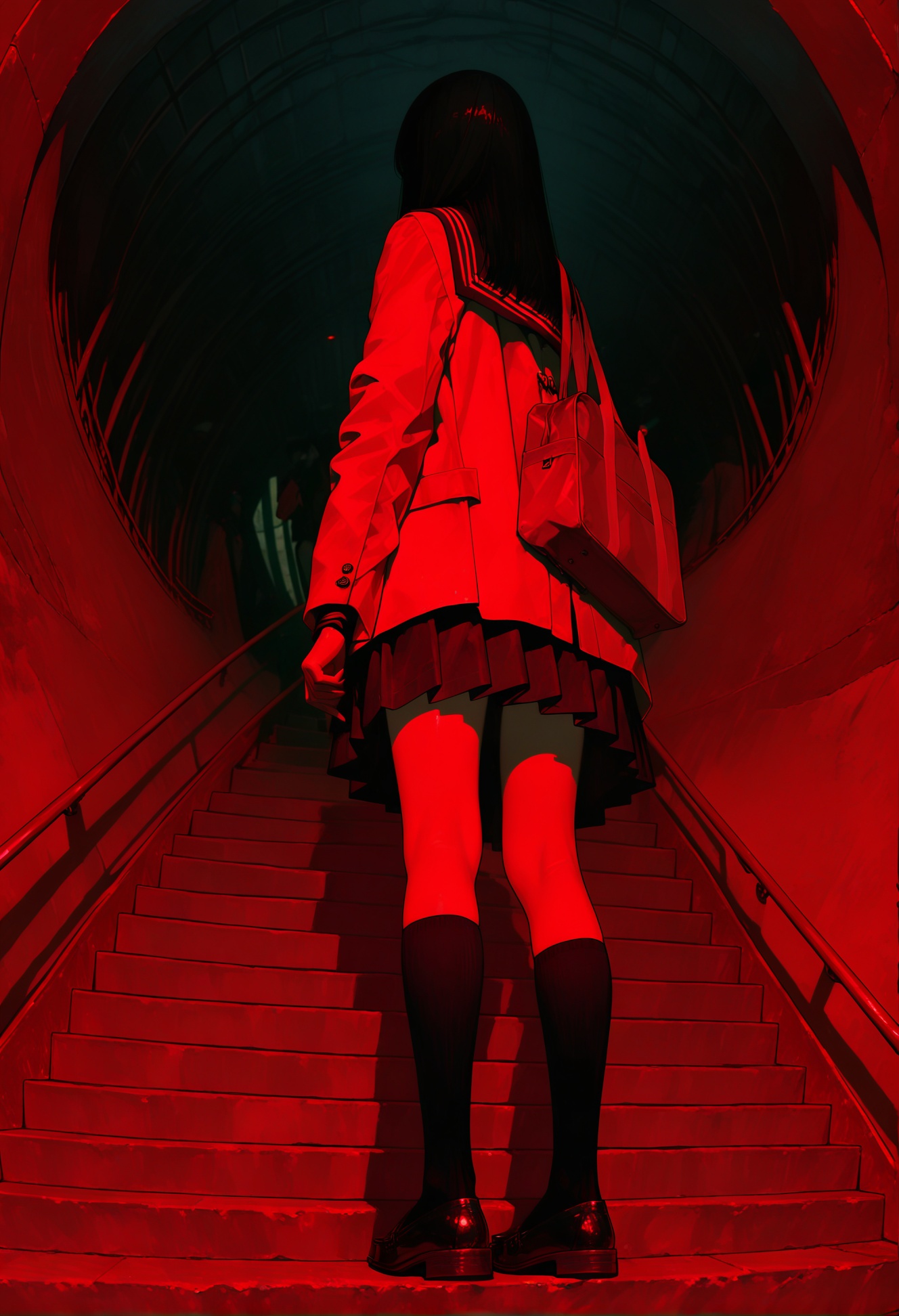 748cmstyle,  1girl,  red theme on Tensor.Art