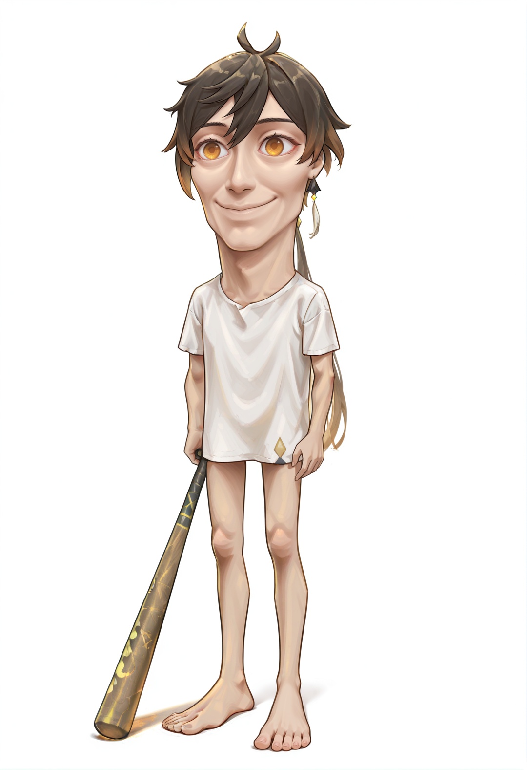 tungtungtungsahur,  white shirt,  full body by wiehhg_37 on Tensor.Art